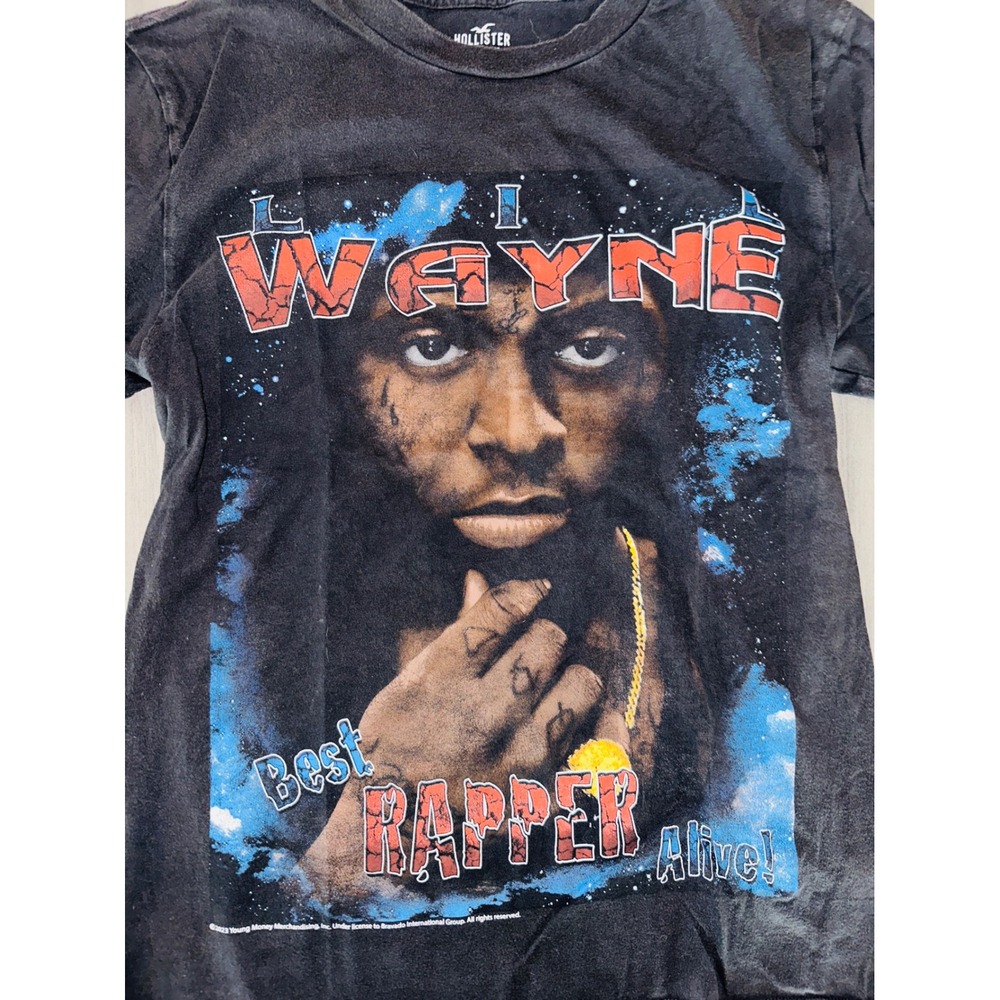 A5 Hollister Lil Wayne Best Rapper Alive Graphic T-Shirt Men's Medium - Picture 2 of 3